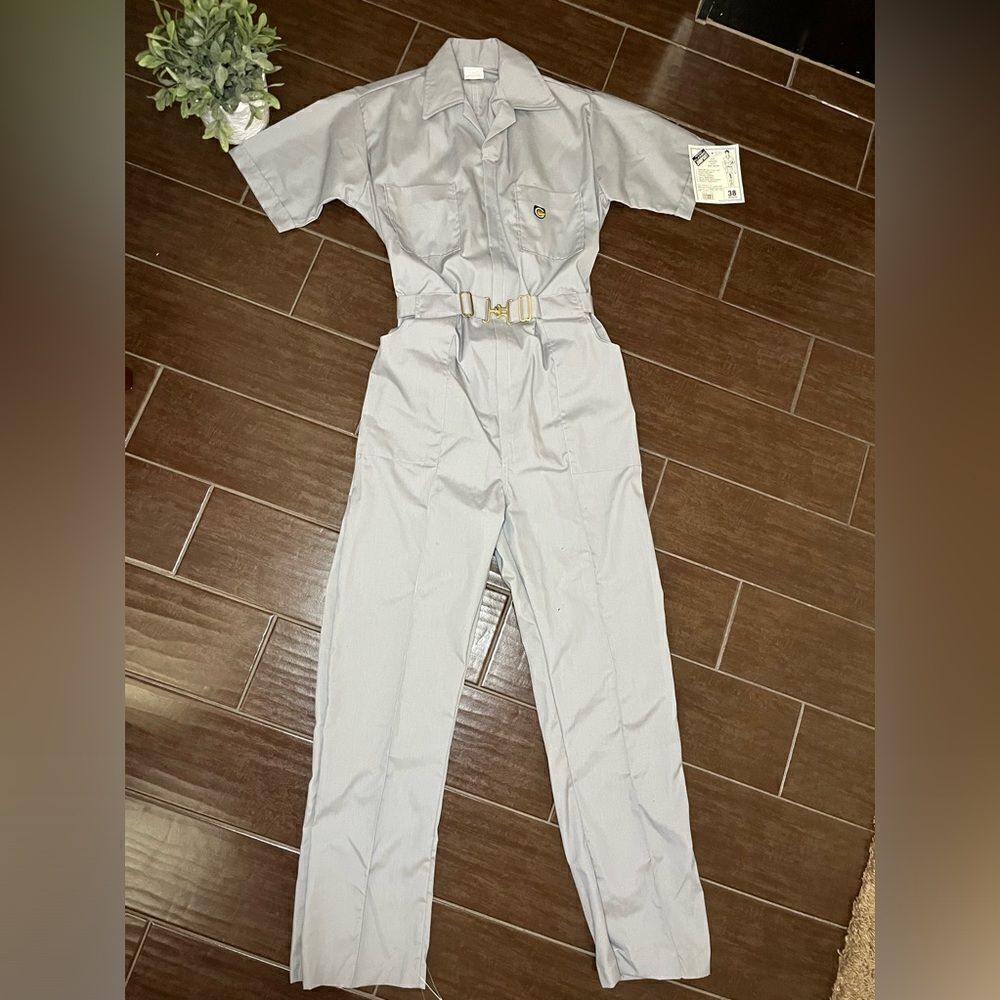 American Classic By Para-Suit Vintage Made In USA Grey Sz 38 Jumpsuit Overalls